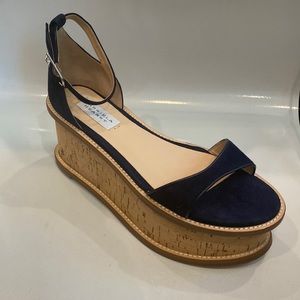 Gabriela Hearst Cyrene platform sandal navy suede 38